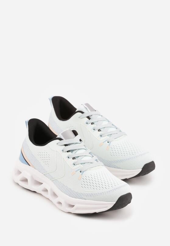 Niebieskie Sneakersy na Grubej Geometrycznej Podeszwie Alexusa 5