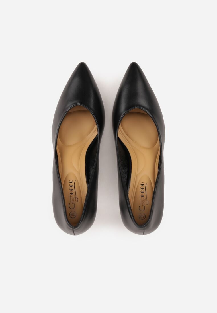 Czarne Czółenka na Szpilce o Stożkowym Kształcie Kowena 6