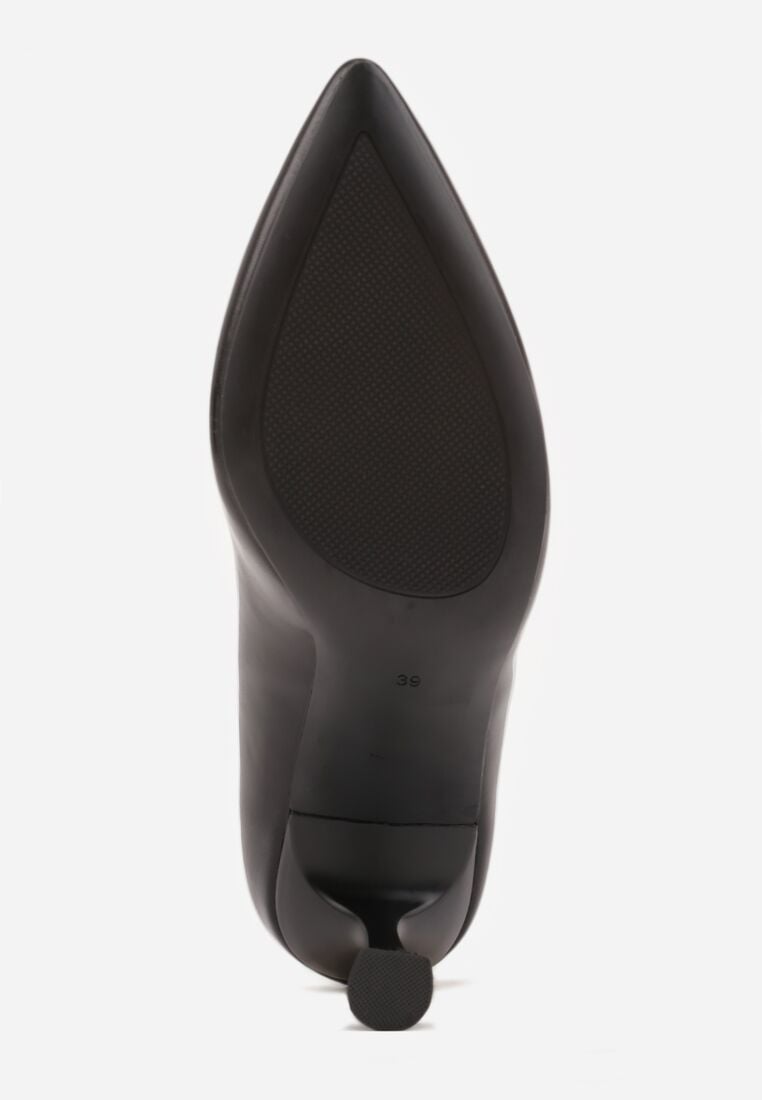 Czarne Czółenka na Szpilce o Stożkowym Kształcie Kowena 7