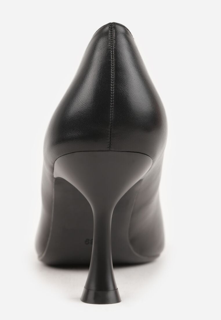 Czarne Czółenka na Szpilce o Stożkowym Kształcie Kowena 9