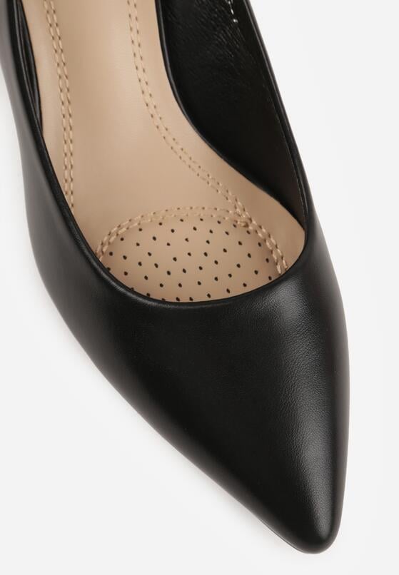 Czarne Czółenka na Geometrycznym Obcasie Oriphishis 8