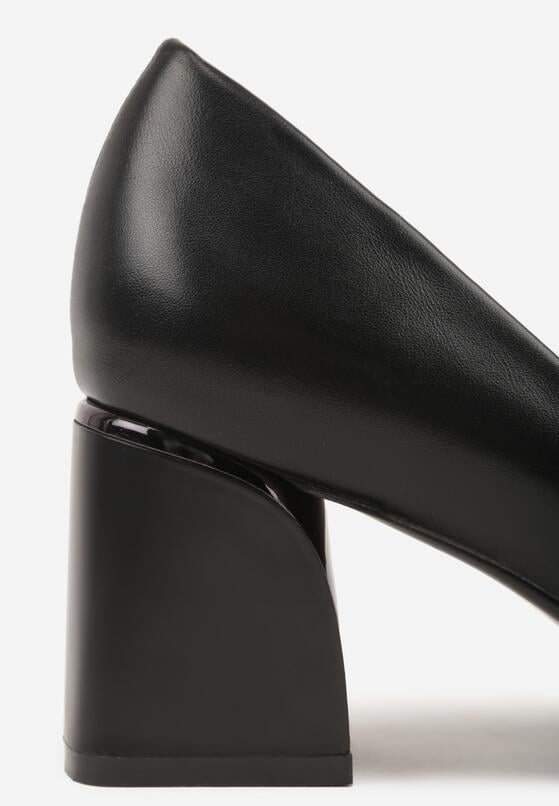 Czarne Czółenka na Geometrycznym Obcasie Oriphishis 9