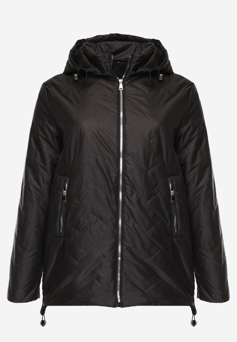 Czarna Przejściolwa Pikowana Kurtka z Odpinanym Kapturem Nevistta 1