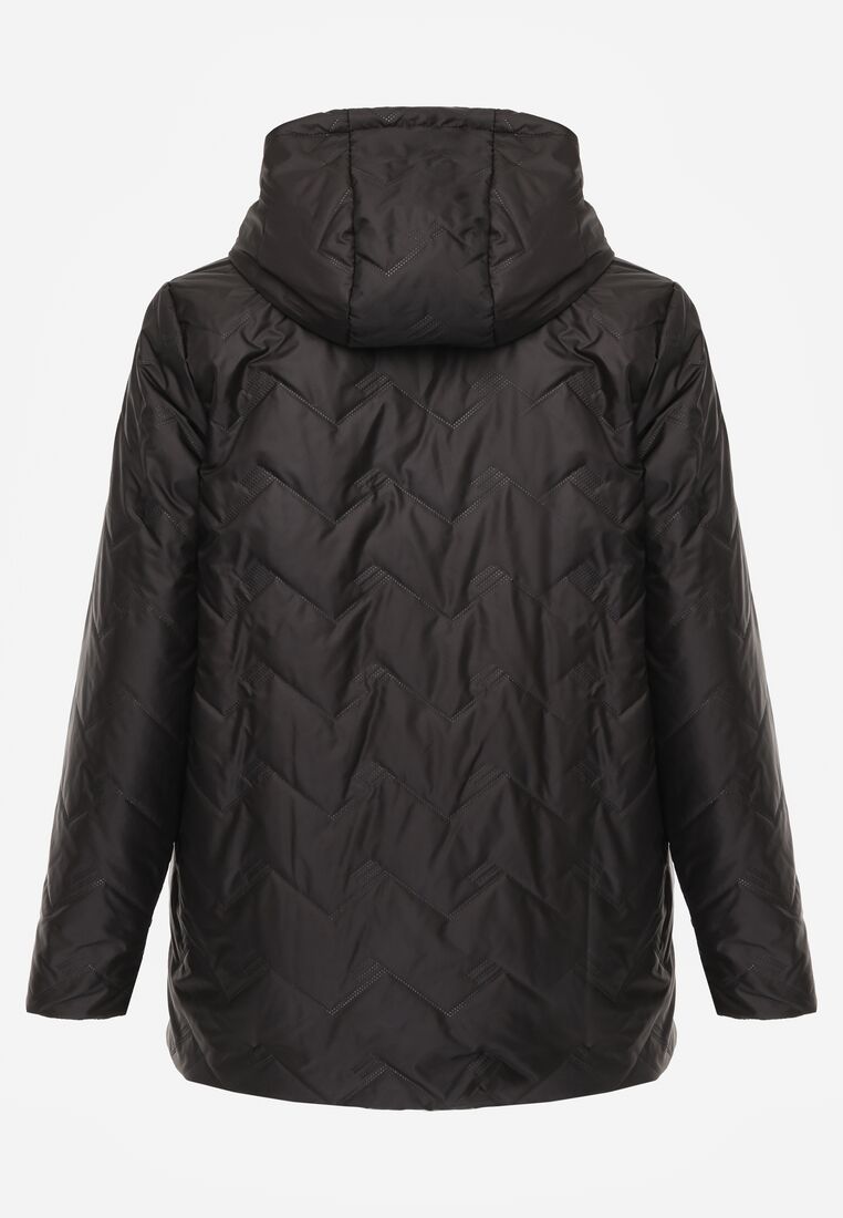Czarna Przejściolwa Pikowana Kurtka z Odpinanym Kapturem Nevistta 2