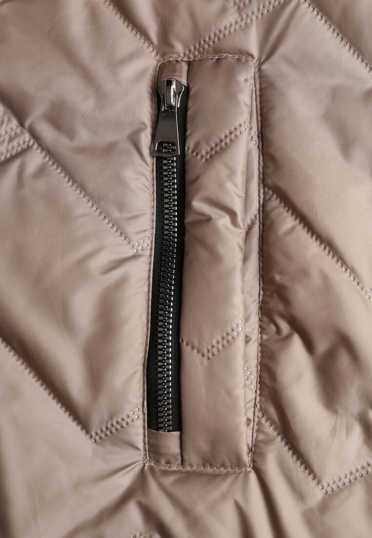 Brązowa Przejściolwa Pikowana Kurtka z Odpinanym Kapturem Nevistta 3