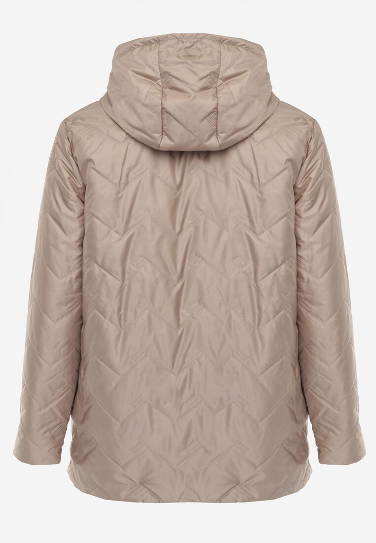 Brązowa Przejściolwa Pikowana Kurtka z Odpinanym Kapturem Nevistta 2