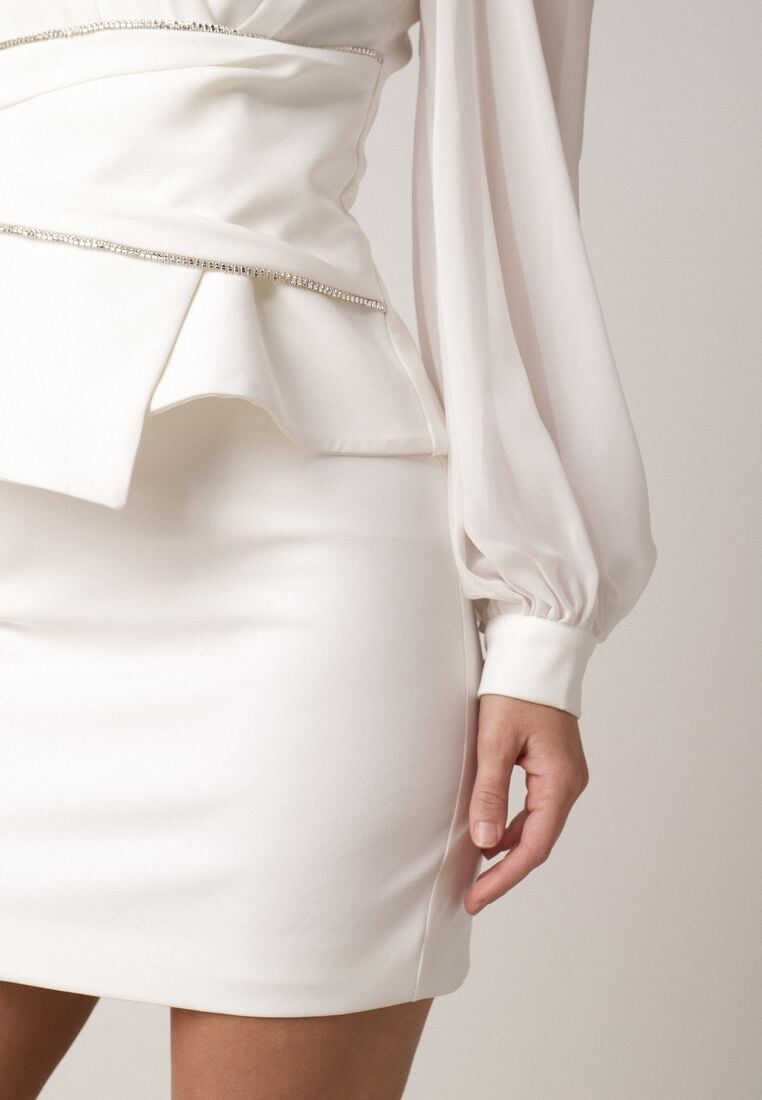 Biała Gładka Spódnica VICES o Ołówkowym Kroju Abilura 5