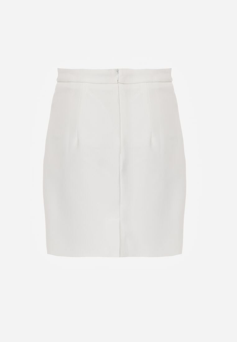 Biała Gładka Spódnica VICES o Ołówkowym Kroju Abilura 7