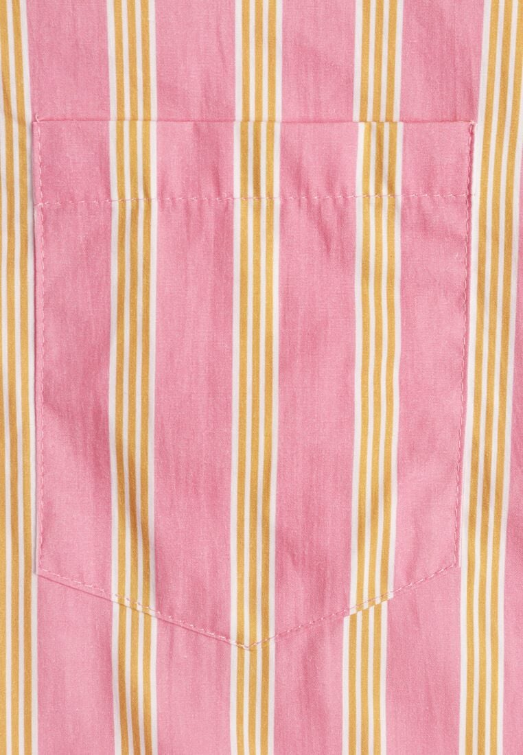 Różowa Bawełniana Koszula o Kroju Oversize Ozdobiona Pionowymi Paskami Ulialia 8