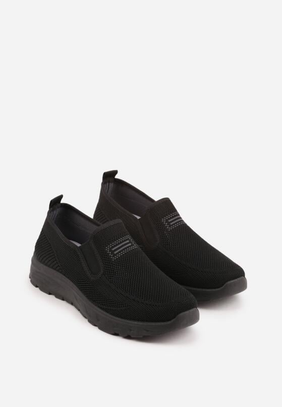 Czarne Wsuwane Buty Sportowe Sneakersy z Siateczki z Elastycznymi Wstawkami Aerero 2