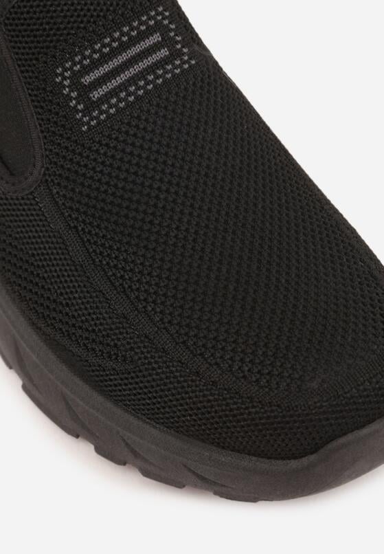 Czarne Wsuwane Buty Sportowe Sneakersy z Siateczki z Elastycznymi Wstawkami Aerero 5