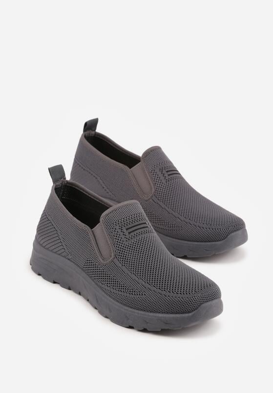 Szare Wsuwane Buty Sportowe Sneakersy z Siateczki z Elastycznymi Wstawkami Aerero 2