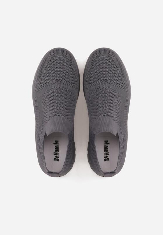 Szare Siateczkowe Buty Sportowe Sneakersy o Wsuwanym Fasonie Abhold 3