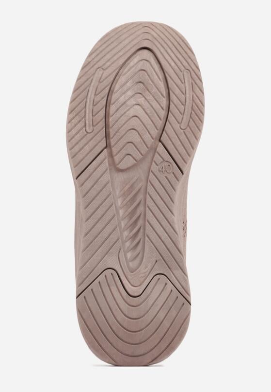 Ciemnobeżowe Wsuwane Buty Sportowe Sneakersy z Siateczkową Cholewką Luthro 4