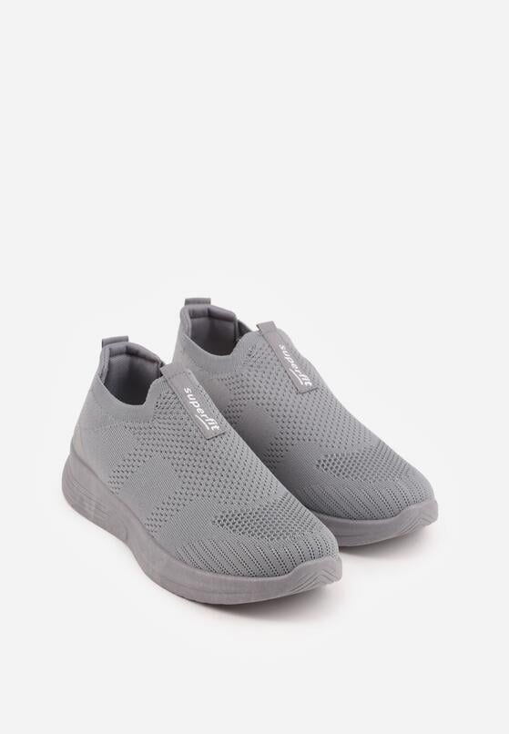 Szare Wsuwane Buty Sportowe Sneakersy z Siateczkową Cholewką Luthro 2