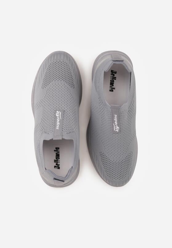 Szare Wsuwane Buty Sportowe Sneakersy z Siateczkową Cholewką Luthro 3