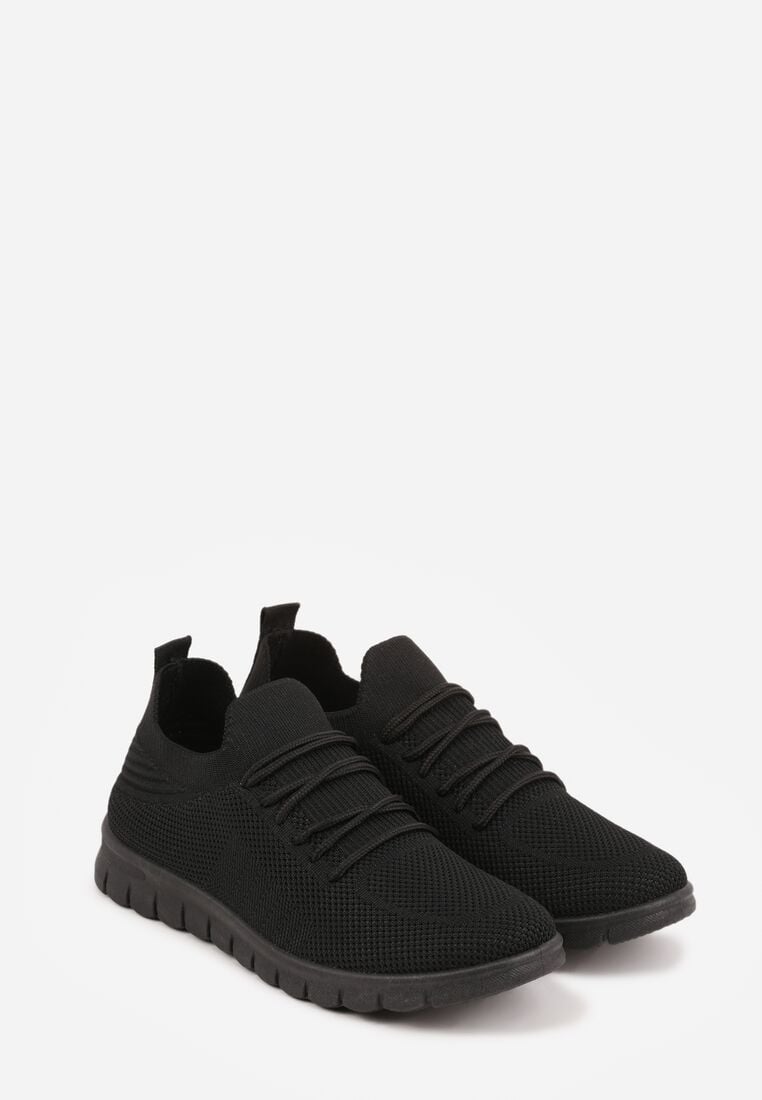 Czarne Sznurowane Buty Sportowe Sneakersy z Siateczki Caeolea 5