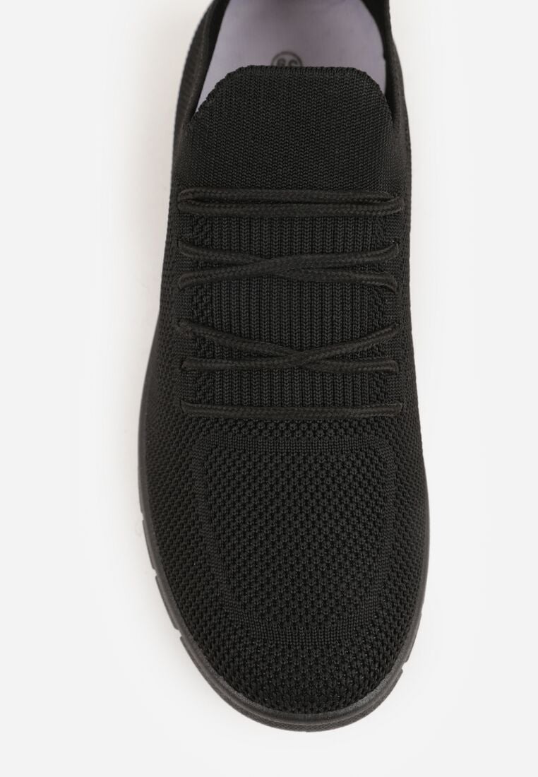 Czarne Sznurowane Buty Sportowe Sneakersy z Siateczki Caeolea 9