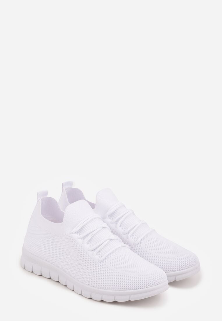 Białe Sznurowane Buty Sportowe Sneakersy z Siateczki Caeolea 5