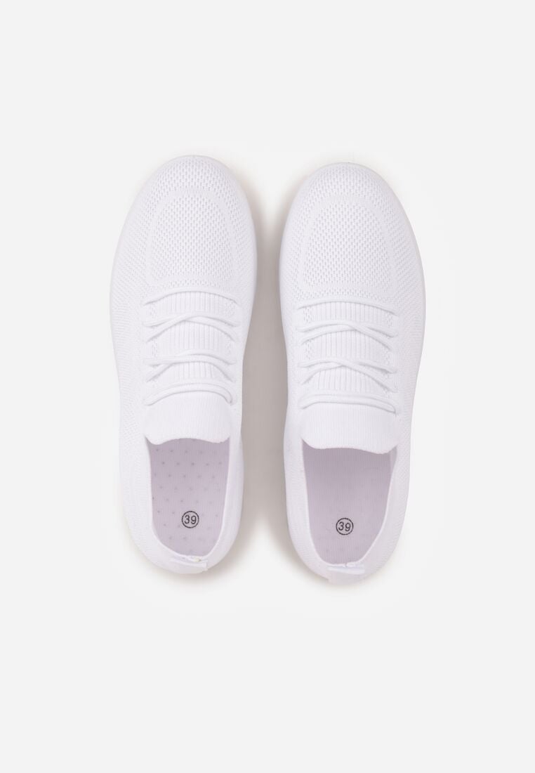 Białe Sznurowane Buty Sportowe Sneakersy z Siateczki Caeolea 6
