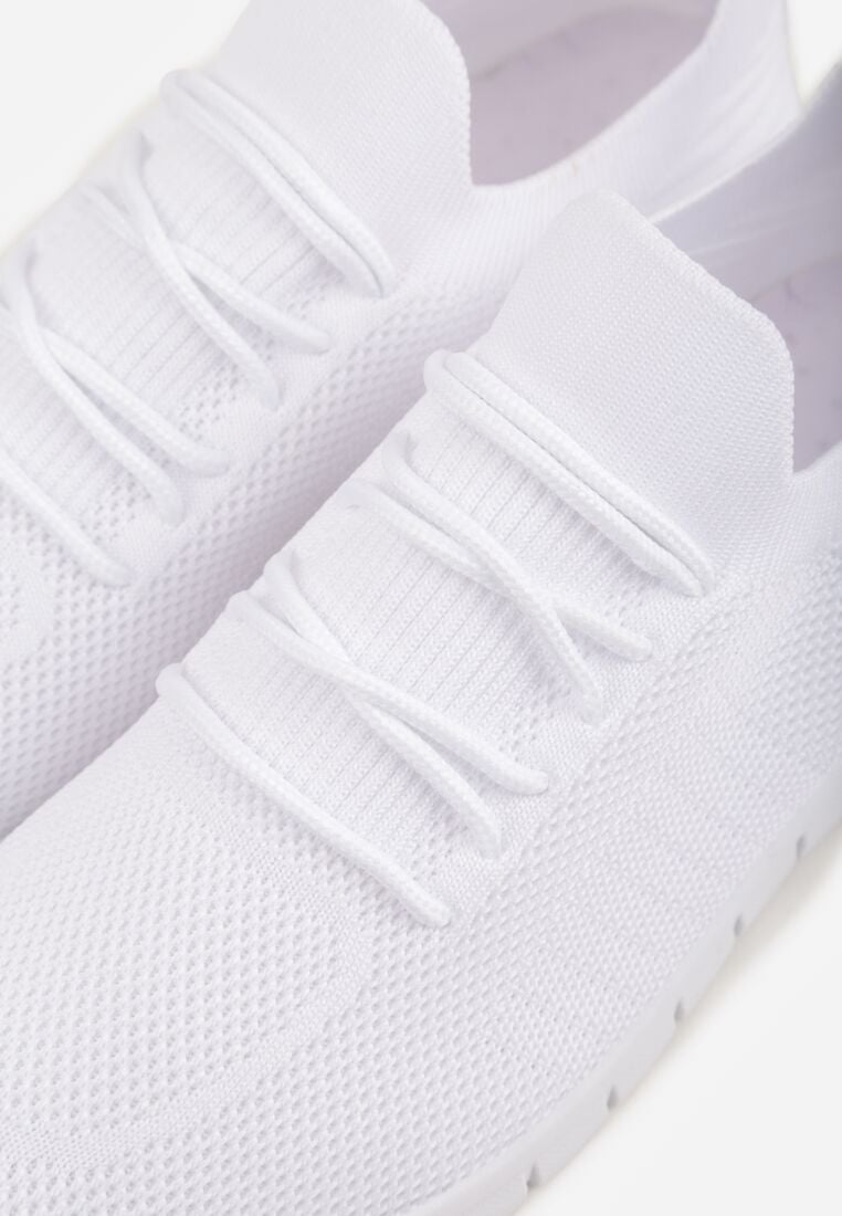 Białe Sznurowane Buty Sportowe Sneakersy z Siateczki Caeolea 8