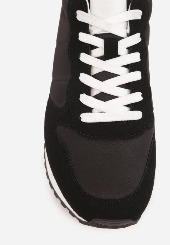 Czarne Buty Sportowe Sneakersy z Pikowanymi Przeszyciami Nelis 5