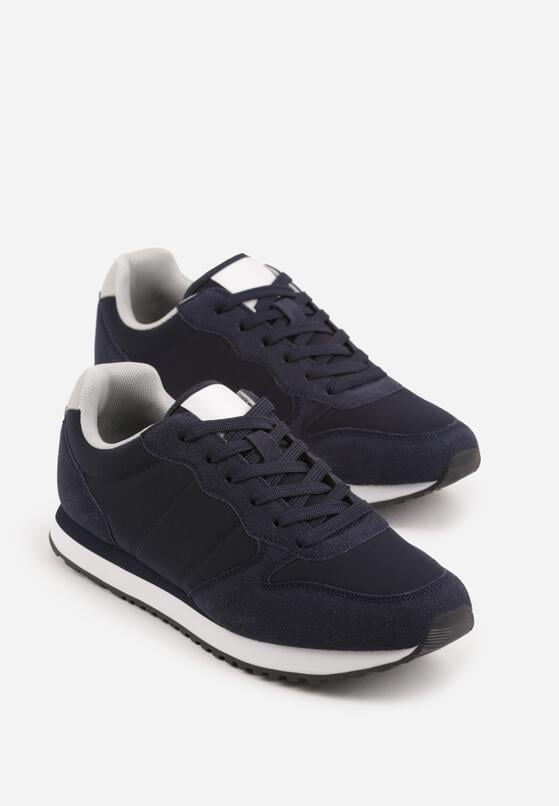 Granatowe Buty Sportowe Sneakersy z Pikowanymi Przeszyciami Nelis 2
