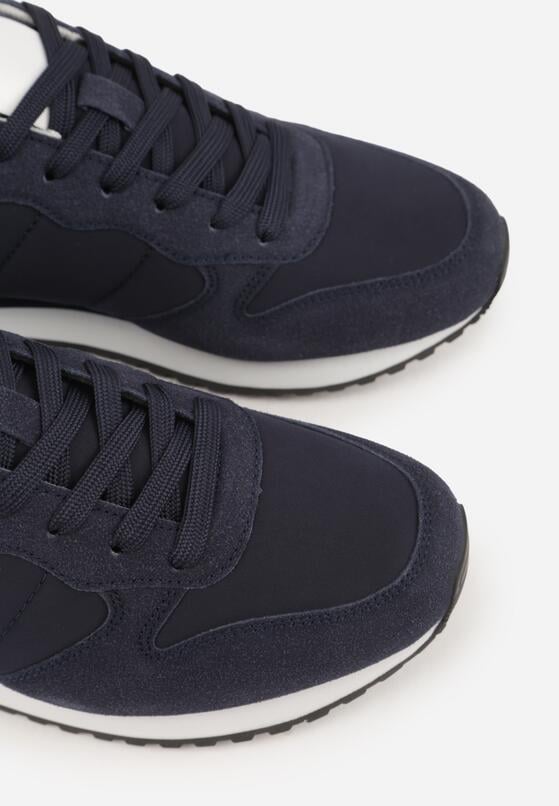Granatowe Buty Sportowe Sneakersy z Pikowanymi Przeszyciami Nelis 5