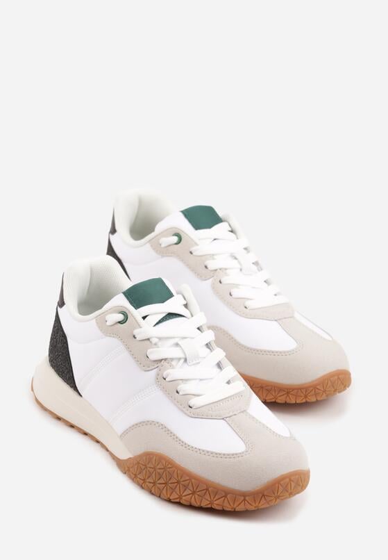 Białe Buty Sportowe Sneakersy z Ozdobnymi Naszyciami Aerylia 2