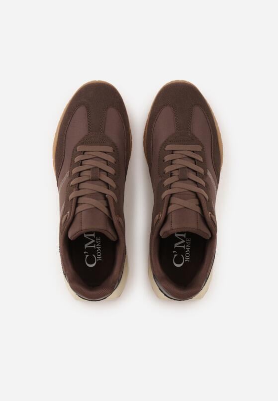 Brązowe Buty Sportowe Sneakersy z Ozdobnymi Naszyciami Aerylia 3