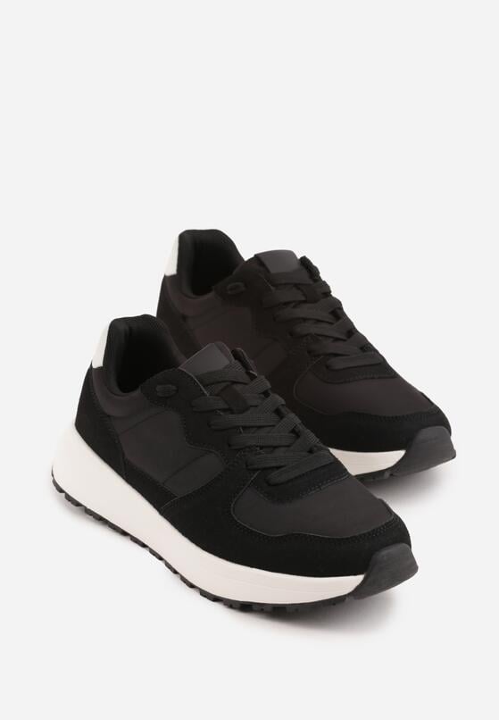 Czarne Buty Sportowe Sneakersy na Grubej Podeszwie Nerola 2