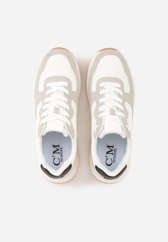 Białe Buty Sportowe Sneakersy na Grubej Podeszwie Nerola 3