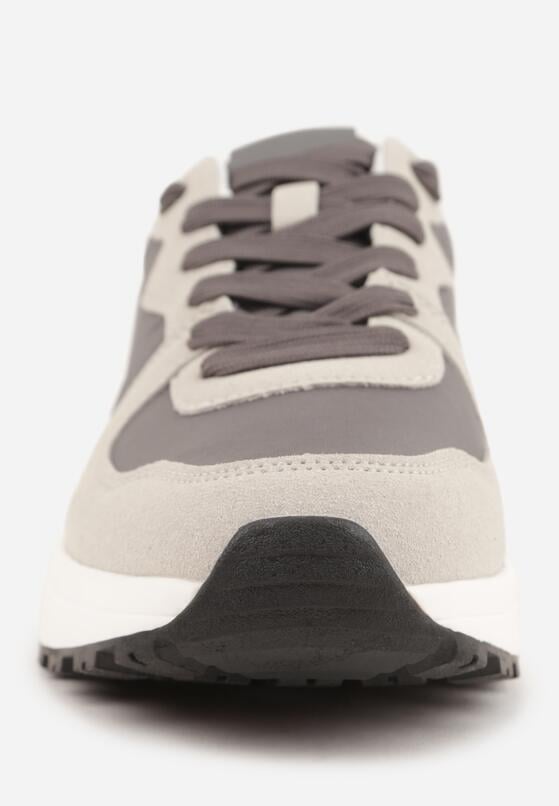 Szare Buty Sportowe Sneakersy na Grubej Podeszwie Nerola 5