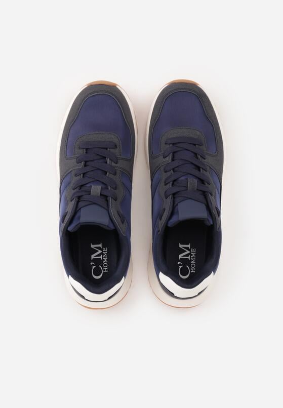 Granatowe Buty Sportowe Sneakersy na Grubej Podeszwie Nerola 3