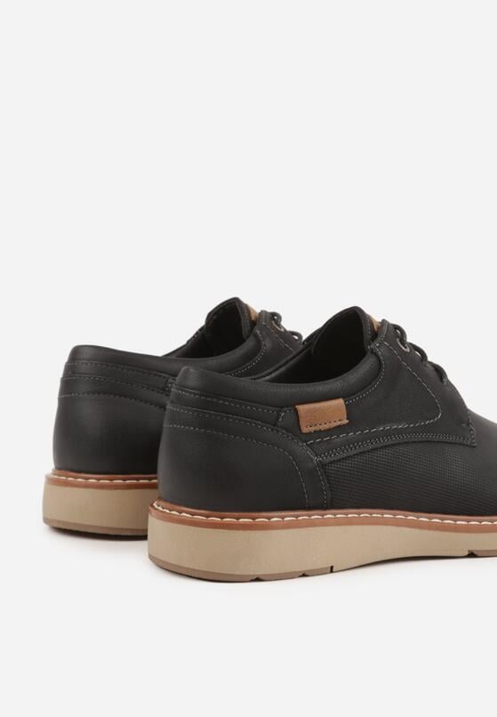 Czarne Sznurowane Półbuty Zdobione Drobną Perforacją Dimates 6