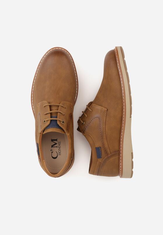 Brązowe Sznurowane Półbuty Zdobione Drobną Perforacją Dimates 3