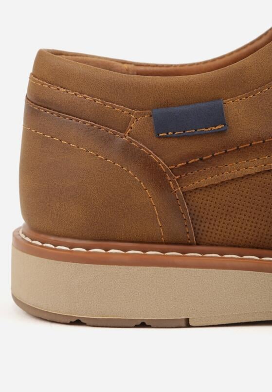 Brązowe Sznurowane Półbuty Zdobione Drobną Perforacją Dimates 5