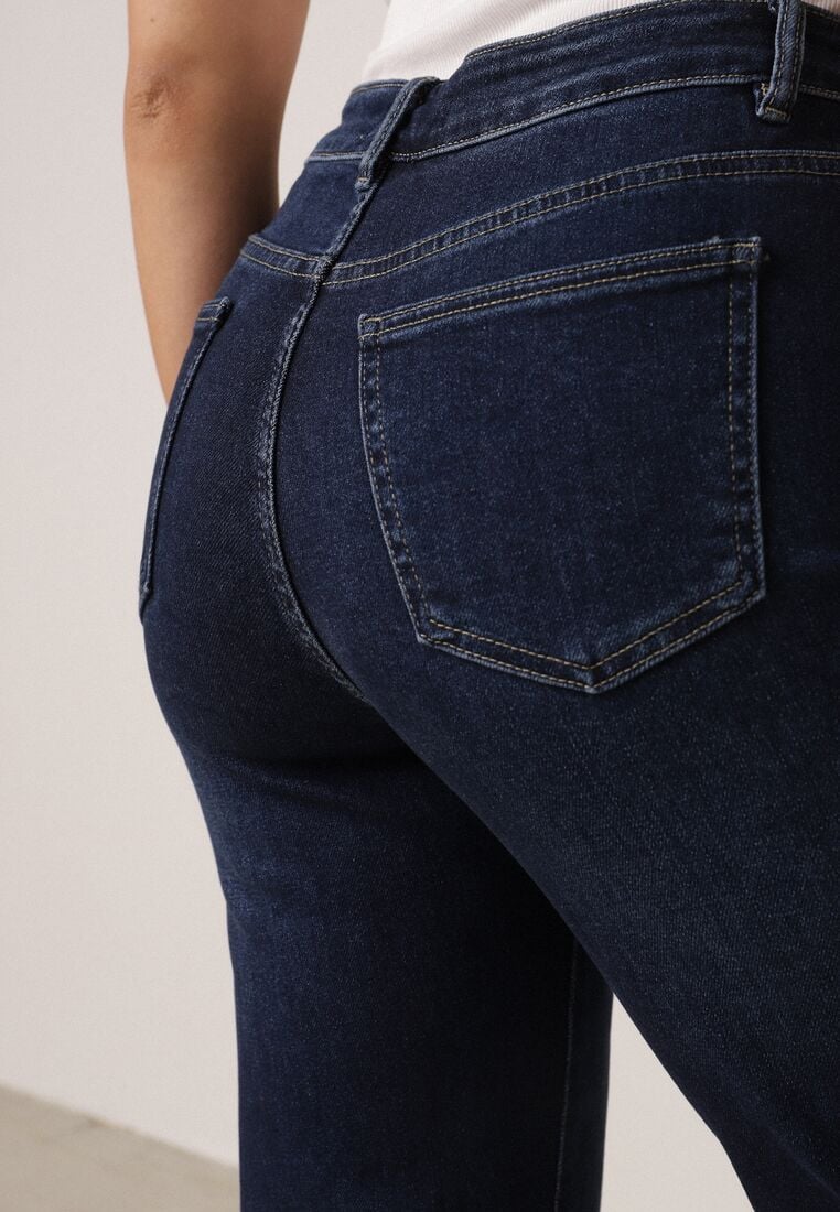 Niebieskie Bawełniane Jeansy o Szerokim Kroju Vimantta 5