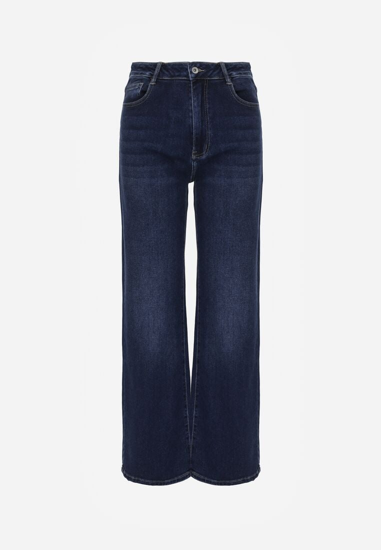 Niebieskie Bawełniane Jeansy o Szerokim Kroju Vimantta 6