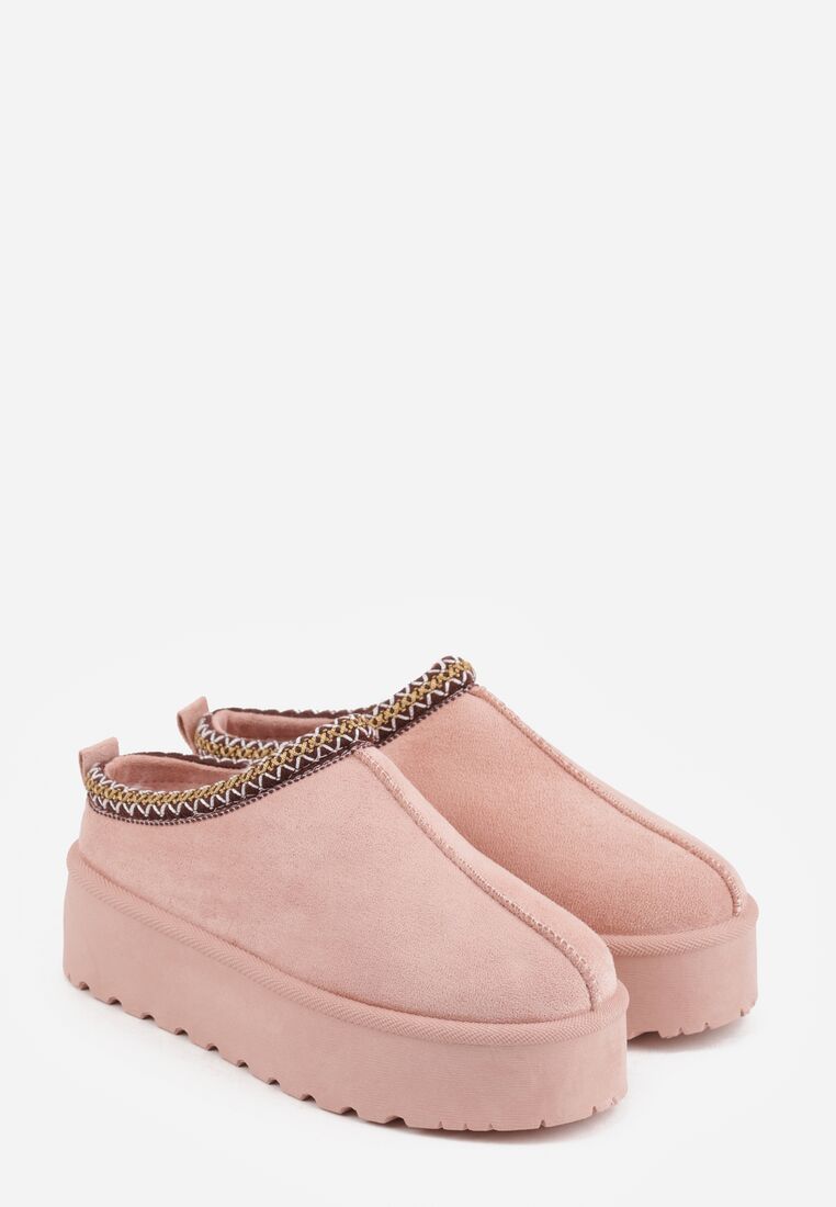 Różowe Śniegowce na Grubej Podeszwie z Ozdobnym Haftem Zivirae 5