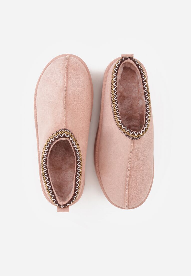 Różowe Śniegowce na Grubej Podeszwie z Ozdobnym Haftem Zivirae 6