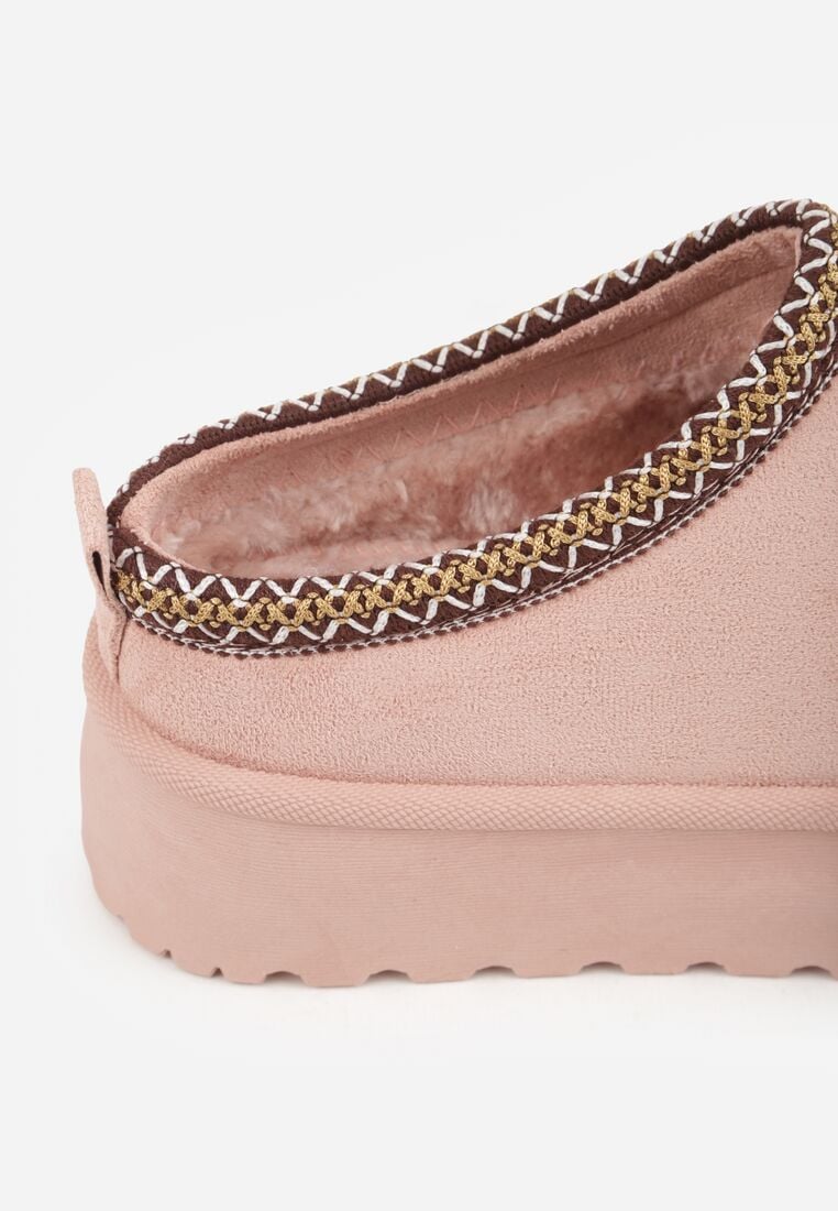 Różowe Śniegowce na Grubej Podeszwie z Ozdobnym Haftem Zivirae 8