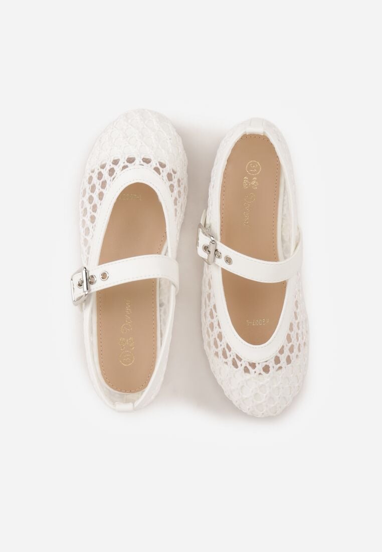 Białe Balerinki z Plecionką z Rafii Tessandra 3