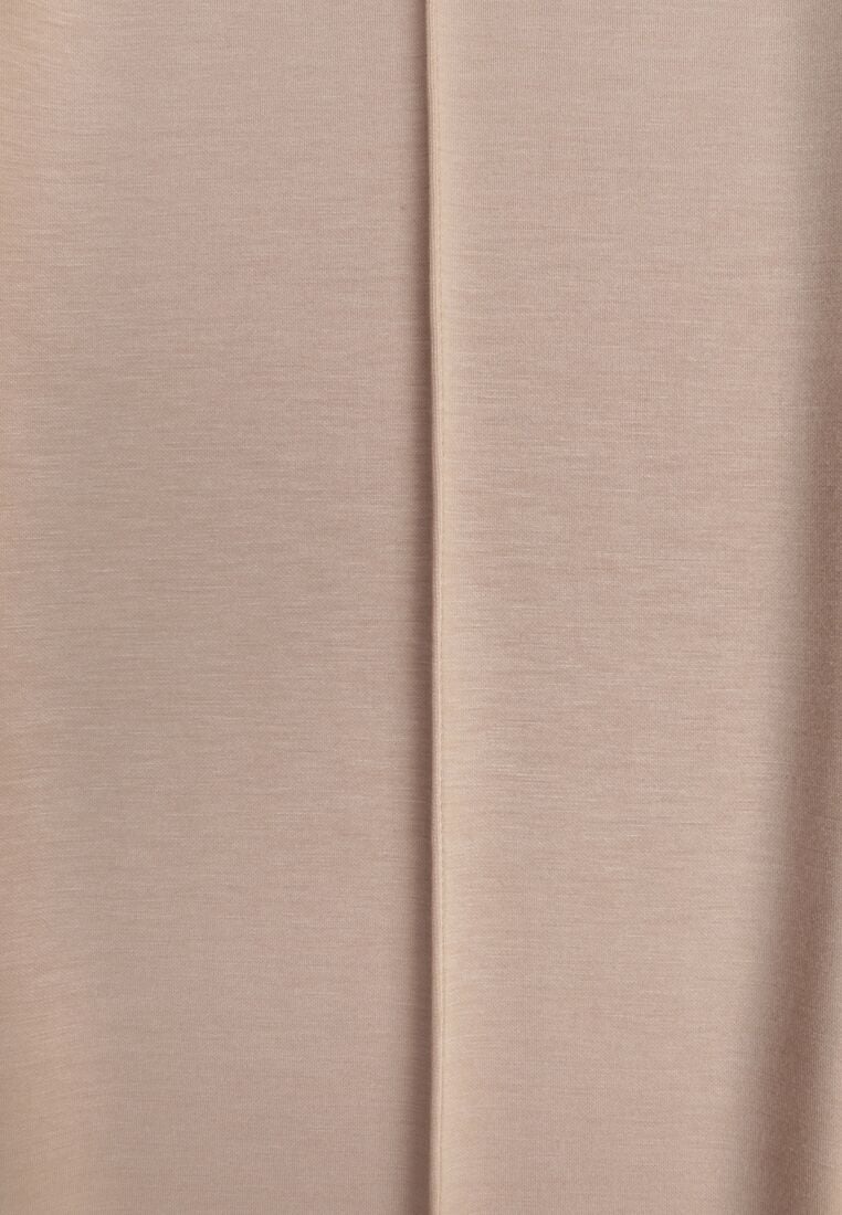 Beżowe Eleganckie Spodnie z Bawełny i Wiskozy w Kant Valelia 8