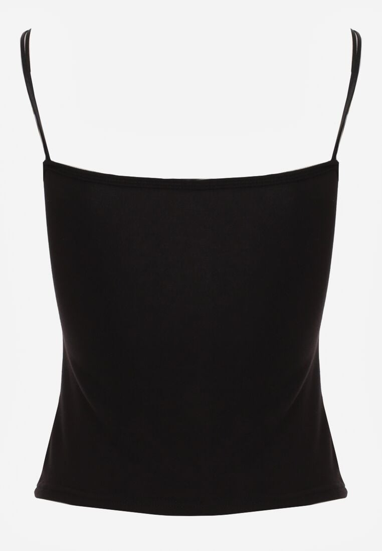 Czarny Wiskozowy Top z Podwójnymi Ramiączkami Hendrea 7