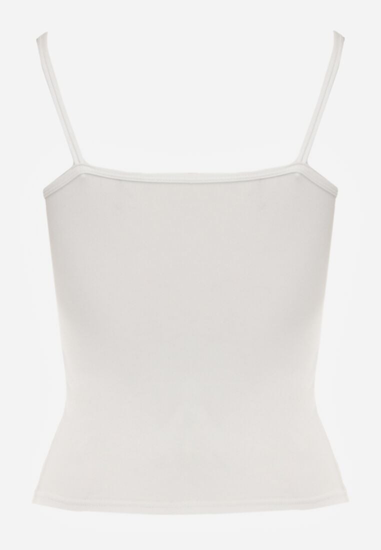 Biały Wiskozowy Top z Podwójnymi Ramiączkami Hendrea 7