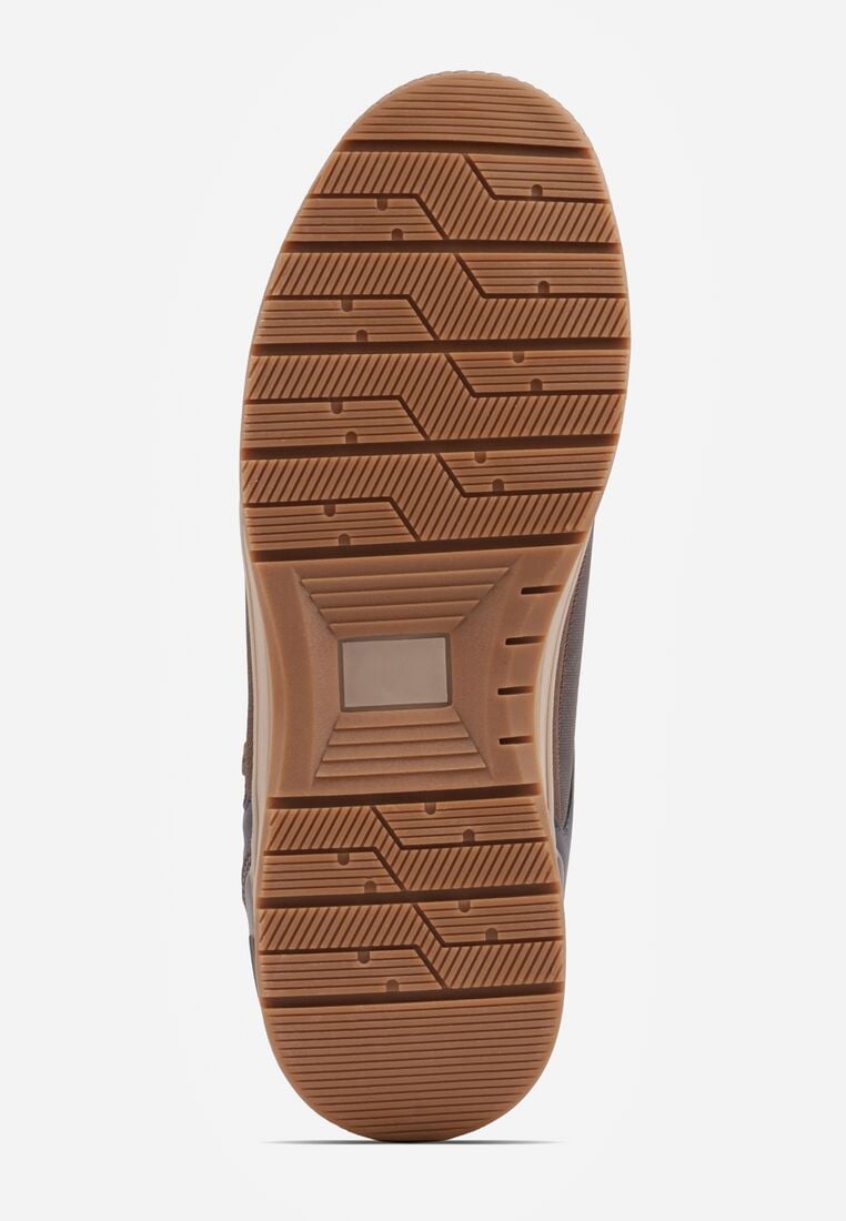 Brązowe Buty Sportowe Sneakersy z Tłoczeniem i Napisem Kassonia 4