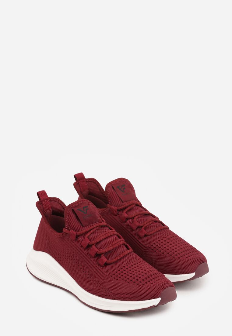 Bordowe Buty Sportowe Sneakersy na Tłoczonej Podeszwie Karill 2