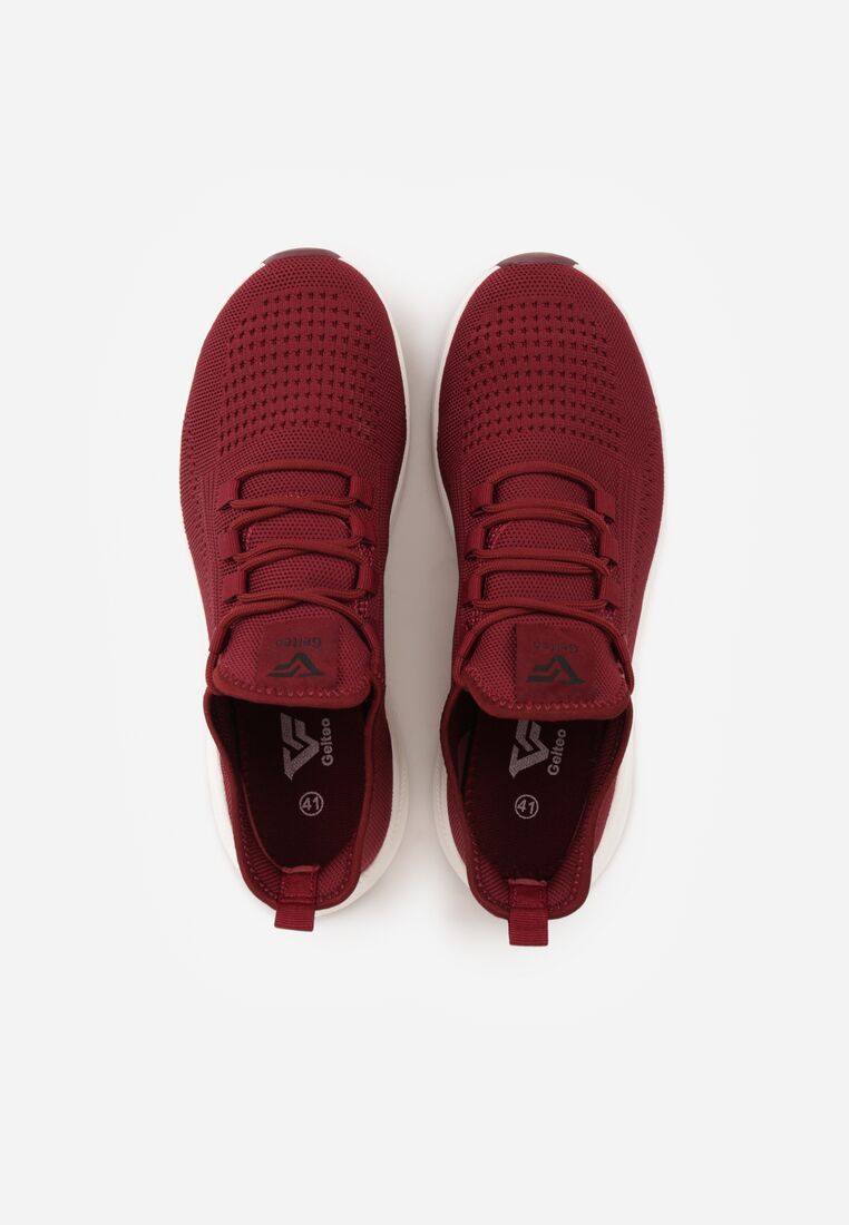 Bordowe Buty Sportowe Sneakersy na Tłoczonej Podeszwie Karill 3