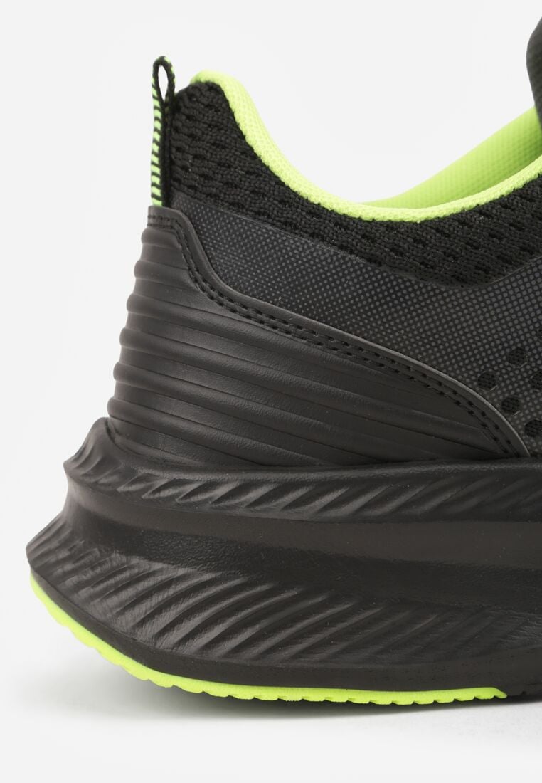 Czarno-Zielone Buty Sportowe Sneakersy z Tłoczonym Wzorem Ashavera 5